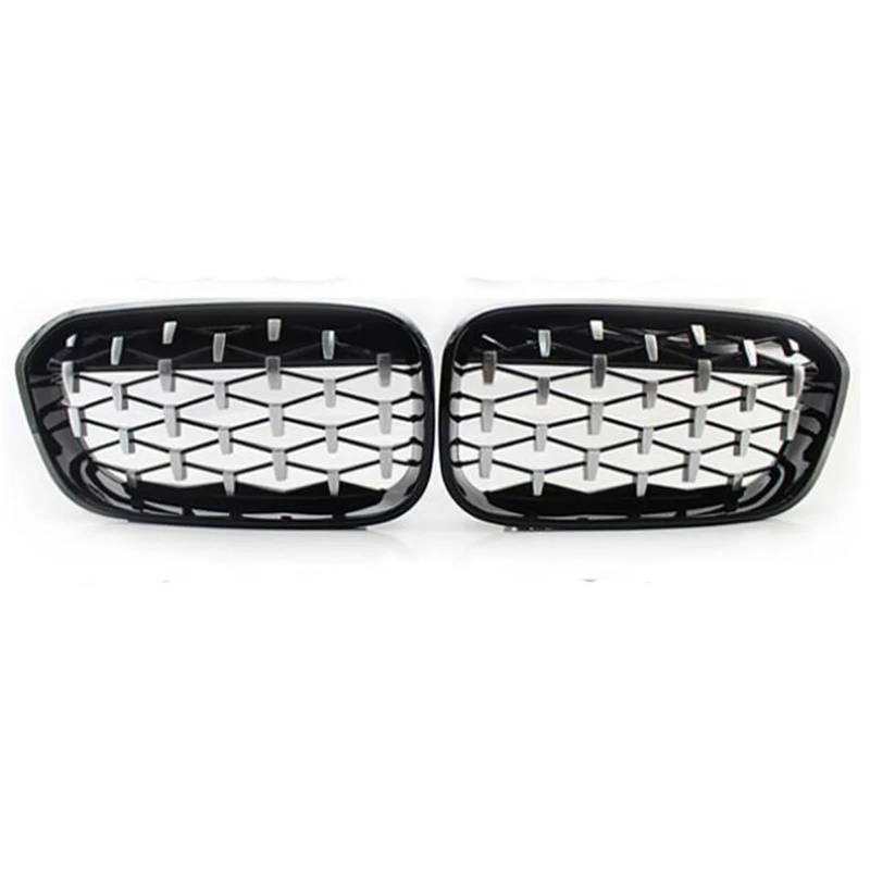 Kühlergrill Vorne Für F20 F21 2015 2016 2017 2018 2019 118i 120i 125i M140i Frontgrill Glanz Schwarz Silber Grills Auto Frontgrills Front Kühlergrille(Black-ilver) von MWCMAMBG