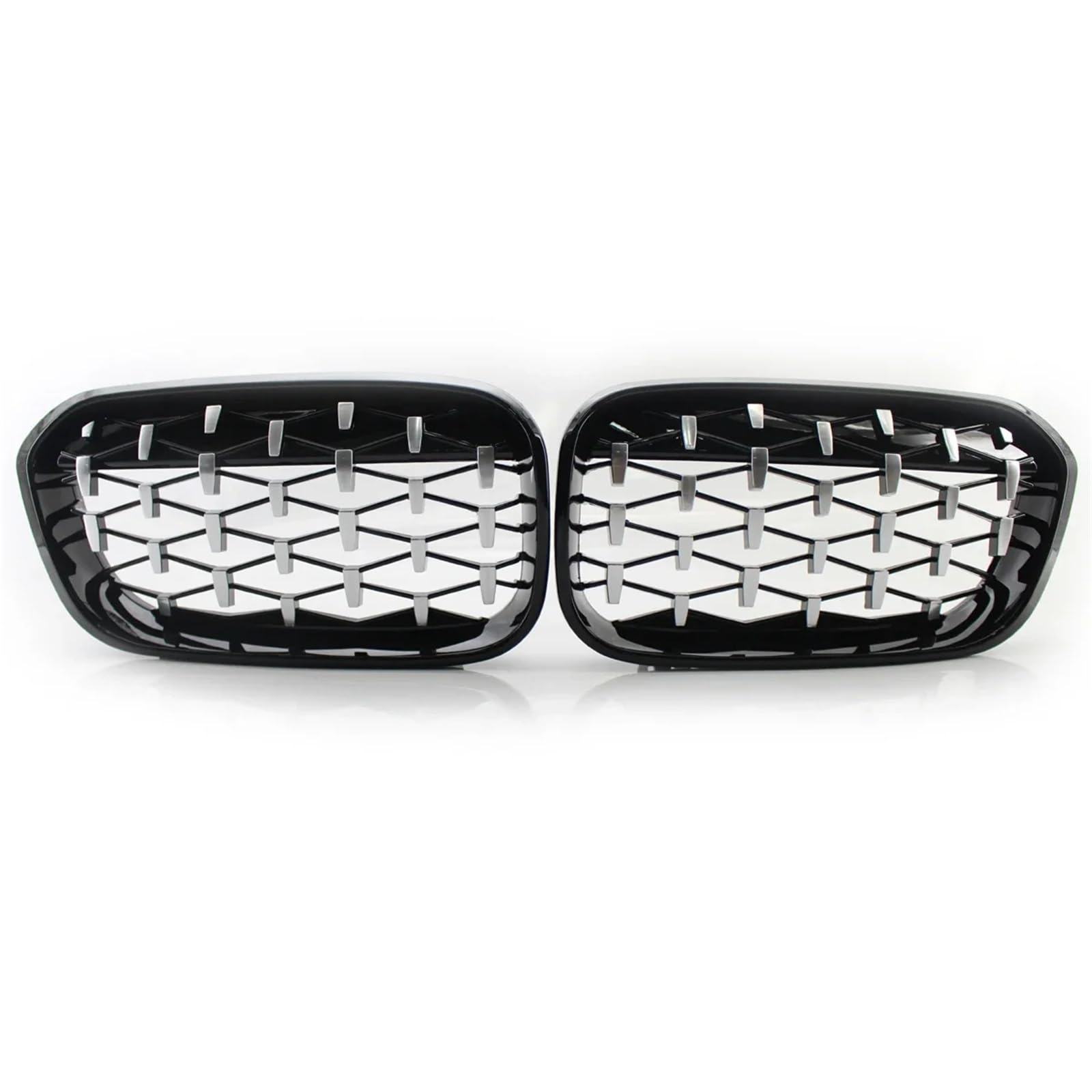 Kühlergrill Vorne Für F20 F21 2015 2016 2017 2018 2019 Für 118i 120i 125i M140i 1 Paar Diamant Stil Front Stoßstange Kühlergrill Front Kühlergrille(Silver-and-Black) von MWCMAMBG