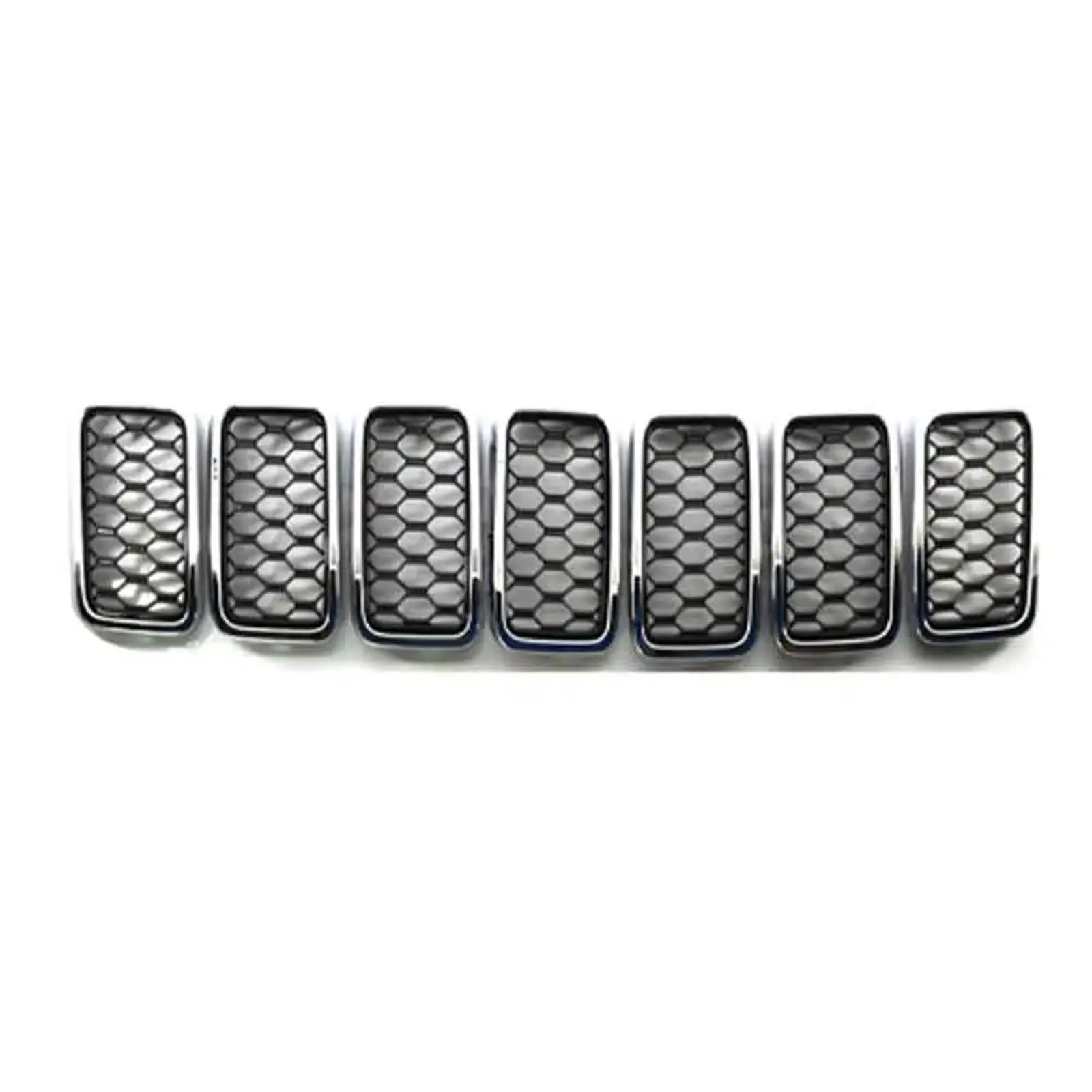 Kühlergrill Vorne Für Jeep Für Grand Für Cherokee 2017 2018 2019 2020 2021 Kühlergrill Grill Mesh Inser Abdeckung Trim Decor Front Grill Abdeckungen Front Kühlergrille(Chrome-Black) von MWCMAMBG