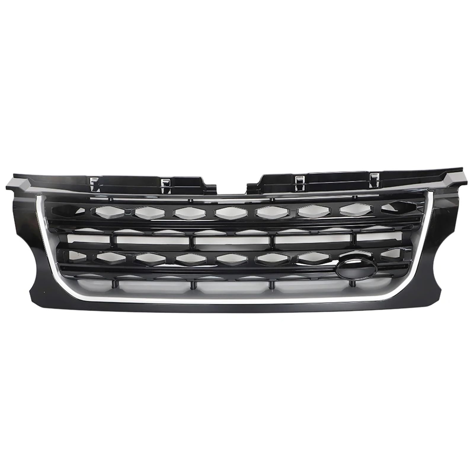 Kühlergrill Vorne Für Land Für Rover Für Discovery 4 Für LR4 2014-2016 Für L319 Kühlergrill Auto Frontstoßstange Mittelfeld Oberer Renngrillschutz Front Kühlergrille(Black-Bars-of-Silver) von MWCMAMBG