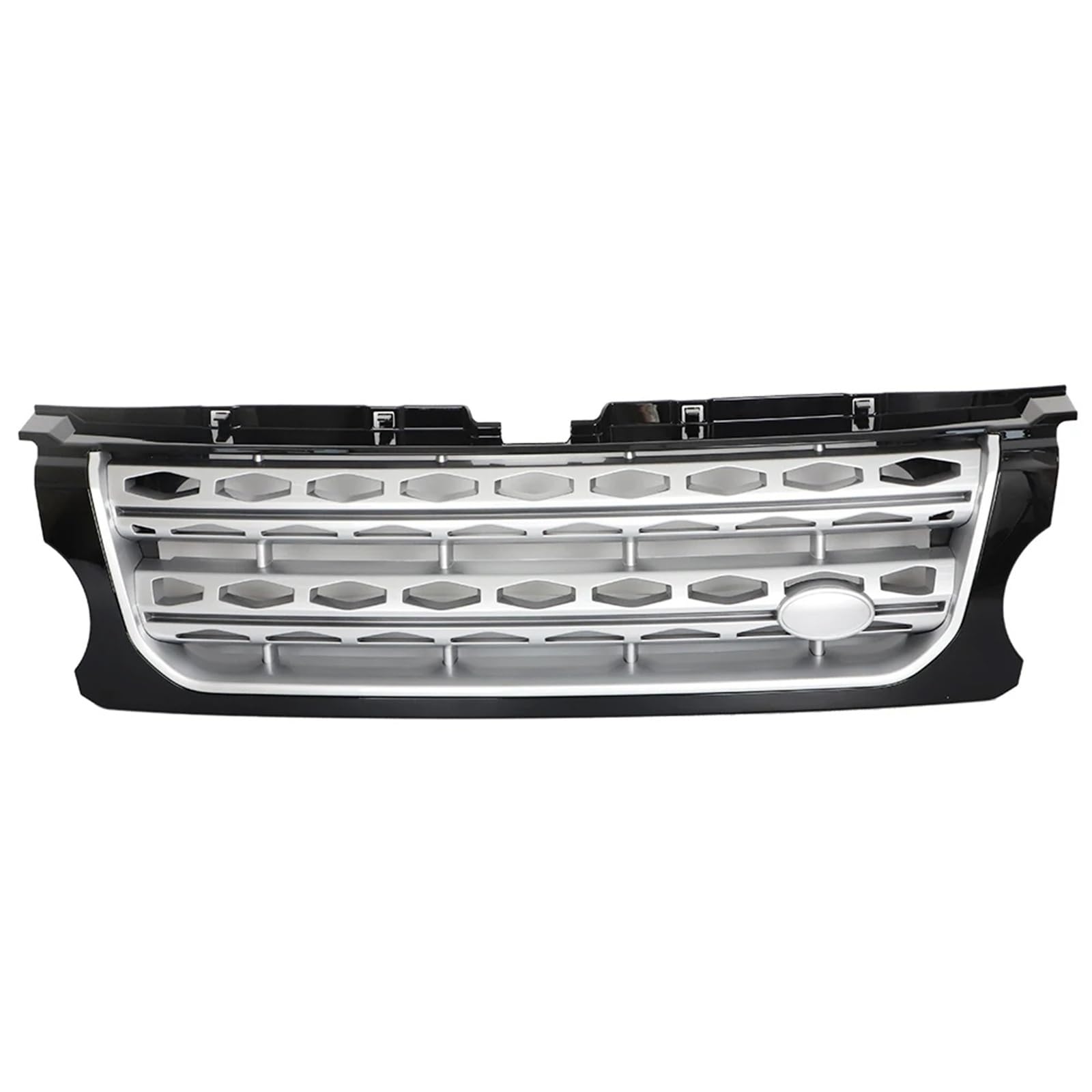 Kühlergrill Vorne Für Land Für Rover Für Discovery 4 Für LR4 2014-2016 Für L319 Kühlergrill Auto Frontstoßstange Mittelfeld Oberer Renngrillschutz Front Kühlergrille(Black-Silver) von MWCMAMBG