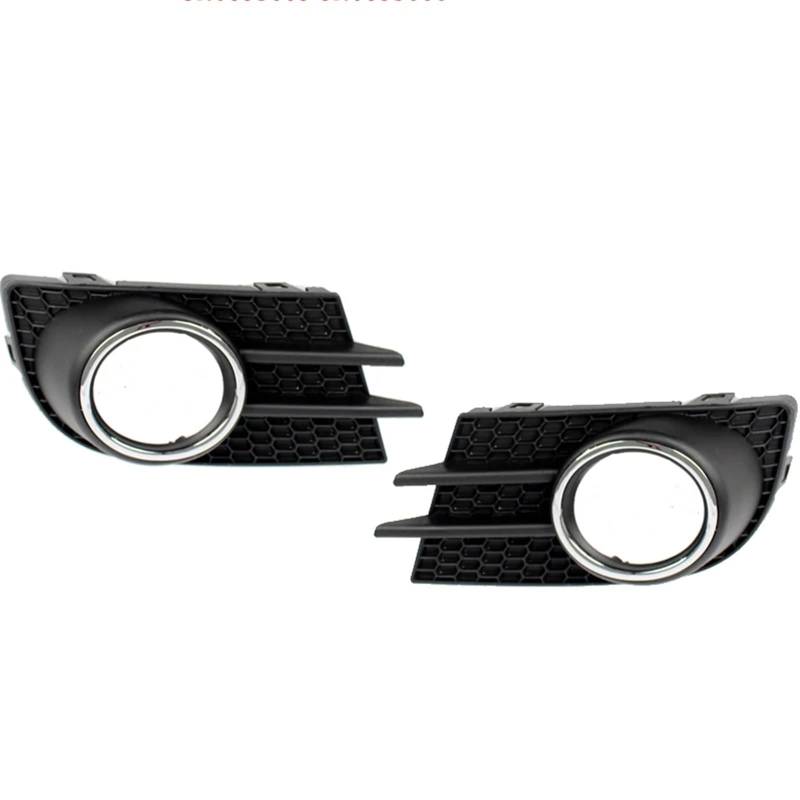 Kühlergrill Vorne Für VW Für Tiguan EU 2012-2018 Front Stoßstange Nebel Licht Rahmen Abdeckung Front Nebel Lampe Kühlergrill Schutz 5N0853665 5N0853666 Front Kühlergrille(1-Pair-Chrome-Ring) von MWCMAMBG