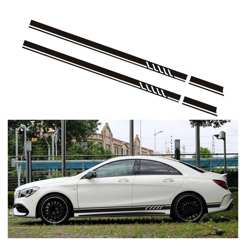 Seitenleisten Satz Auto Aufkleber Racing Streifen Tür Seite Röcke Vinyl Aufkleber Für Benz ABC Klasse C43 C63 Für AMG W204 W205 Zubehör Winglet Diffusor von MWCMAMBG