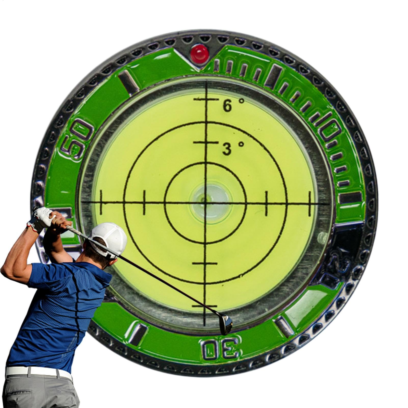 MWZBTG Ballmarker, Golf Green Reader, Doppelseitige Lesehilfe, grüner Lesekugelmarker, Tragbares Green-Messgerät, Golf-Trainingsgerät für Golfplatz, Fußballplatz von MWZBTG