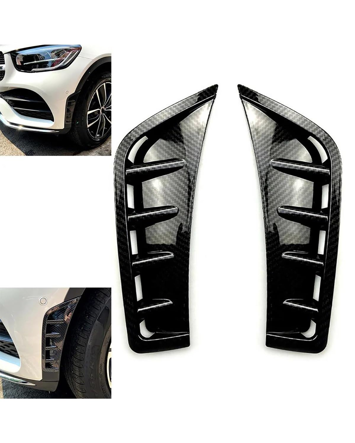 Auto Lufteinlass Für Benz Für GLC-Klasse X253 GLC260 GLC300 2020 Carbon Fiber Muster Auto Vorderrad Air Vent Haube Abdeckung Trim Entlüftungsblende Abdeckung(Carbon Fiber) von MXDDWLKJ