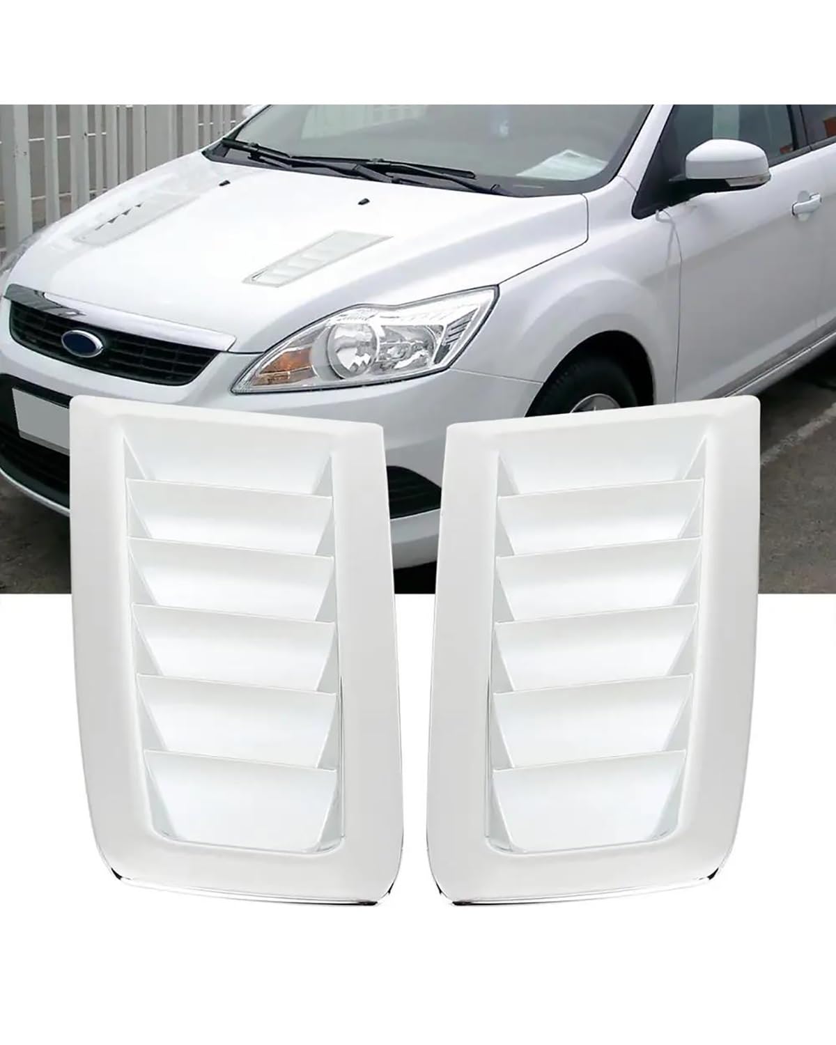 Auto Lufteinlass Für Ford Für Focus MK2 MK3 2004-15 Air Flow Intake Dekorative Scoop Bonnet Vent Hood Cover Hood Scoop Entlüftungsblende Abdeckung(Silver) von MXDDWLKJ