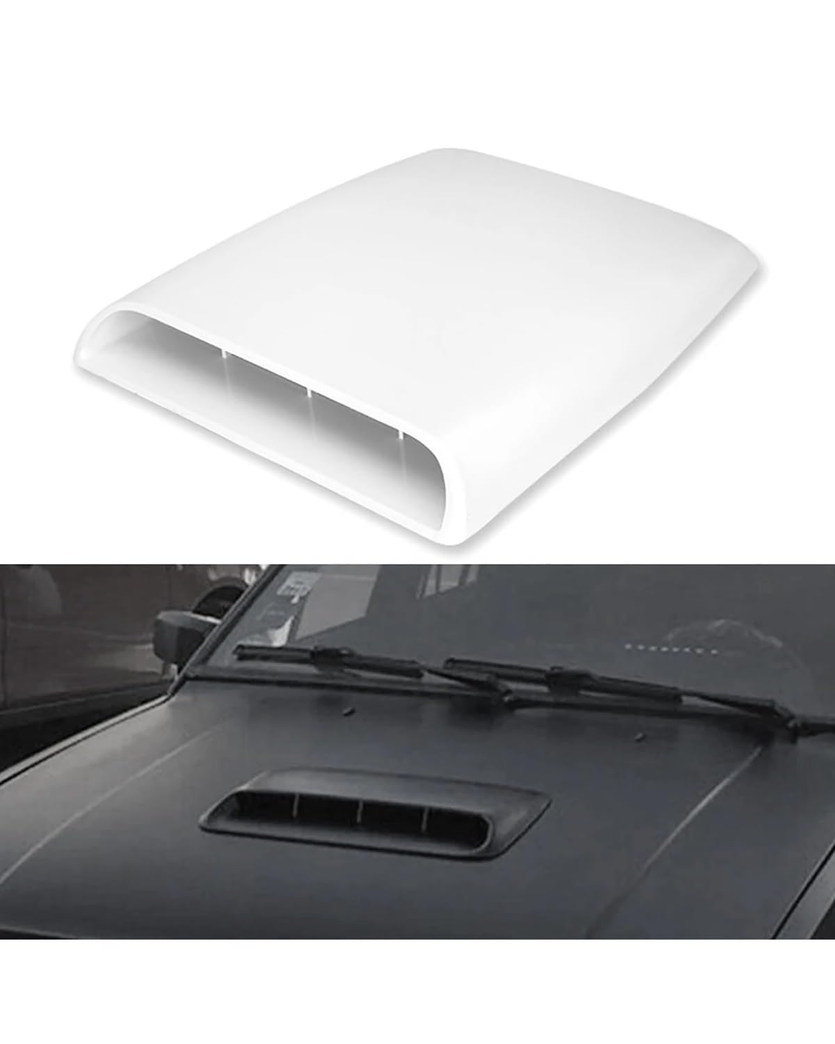 Auto Lufteinlass Universal Auto SUV Dekorative Air Flow Intake Scoop Bonnet ABS Air Vent Abdeckung Haube Entlüftungsblende Abdeckung(White) von MXDDWLKJ