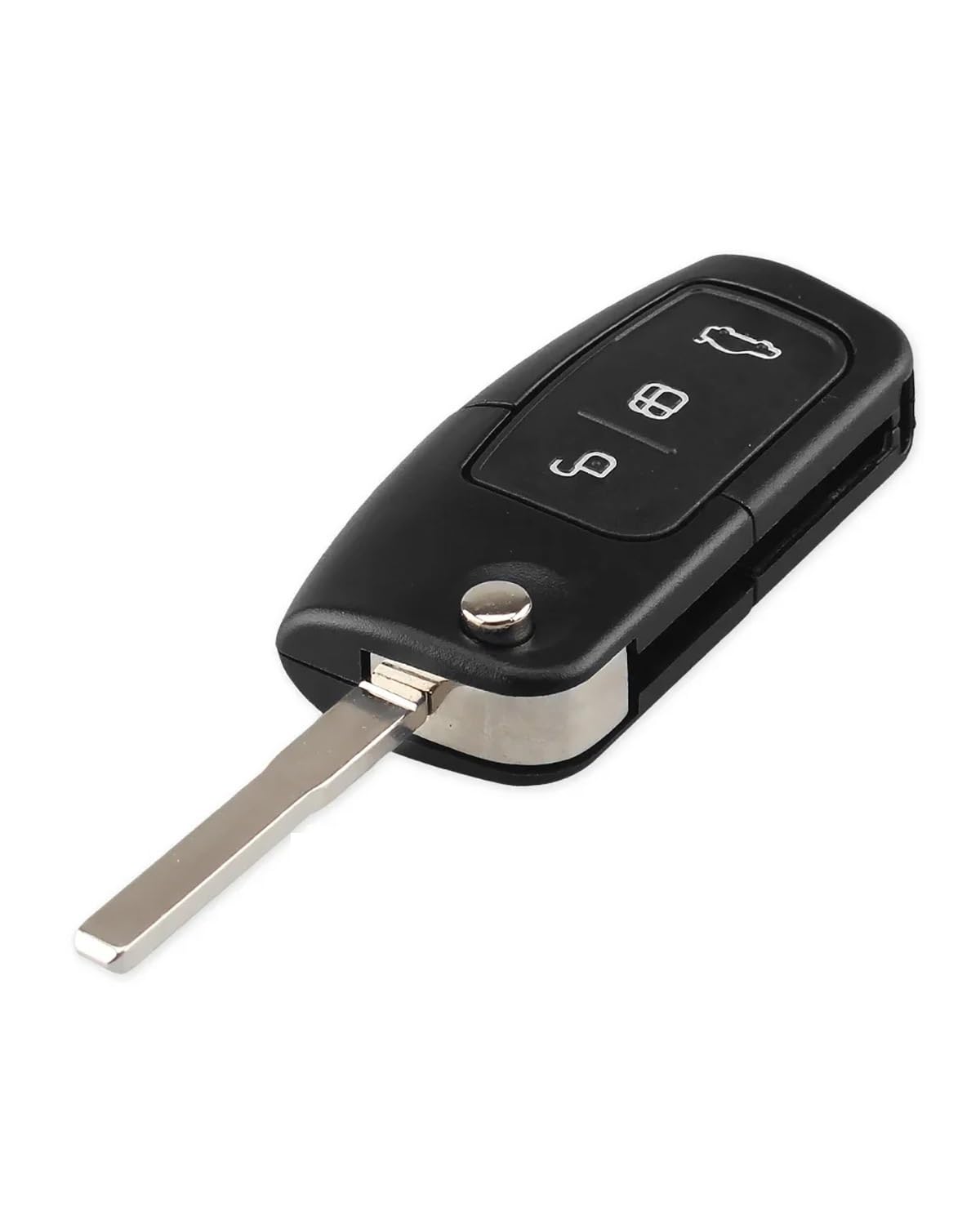 Funkschlüsseletui 3 Tasten Flip modifiziertes Autoschlüsselgehäuse Fernbedienung Schlüsselanhänger für Ford für Focus 2 3 Fiesta C Max Connect Ka Mondeo S Max Galaxy Autoschlüsseletui(HU101) von MXDDWLKJ