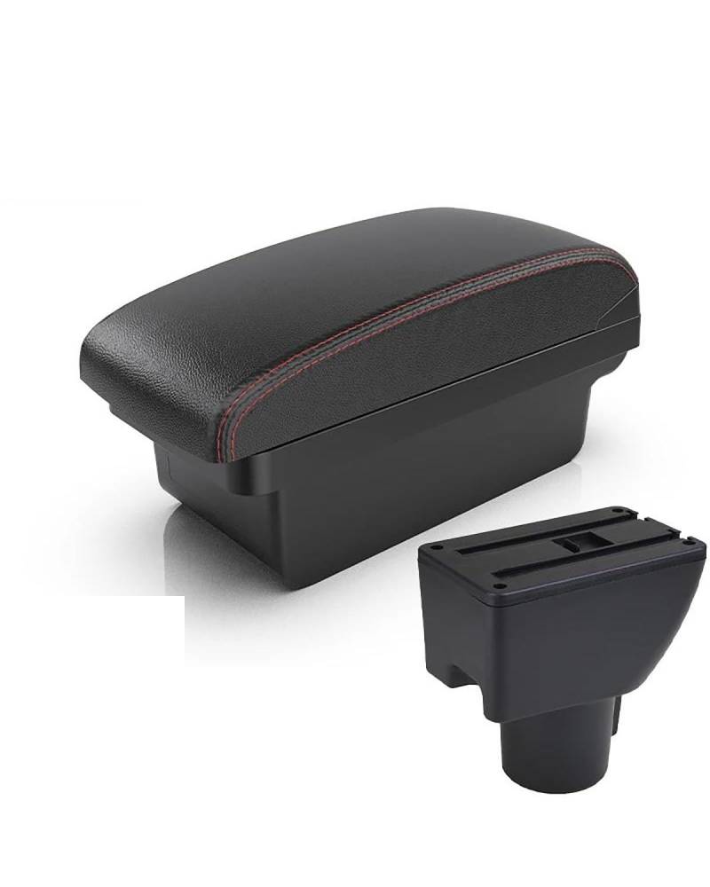 Mittelarmlehne Für Hyundai Für Getz Armlehne Auto Armlehne Box Nachrüstteile Gewidmet Center Storage Box Autozubehör Armlehnenbox(A1 Black red NO USB) von MXDDWLKJ