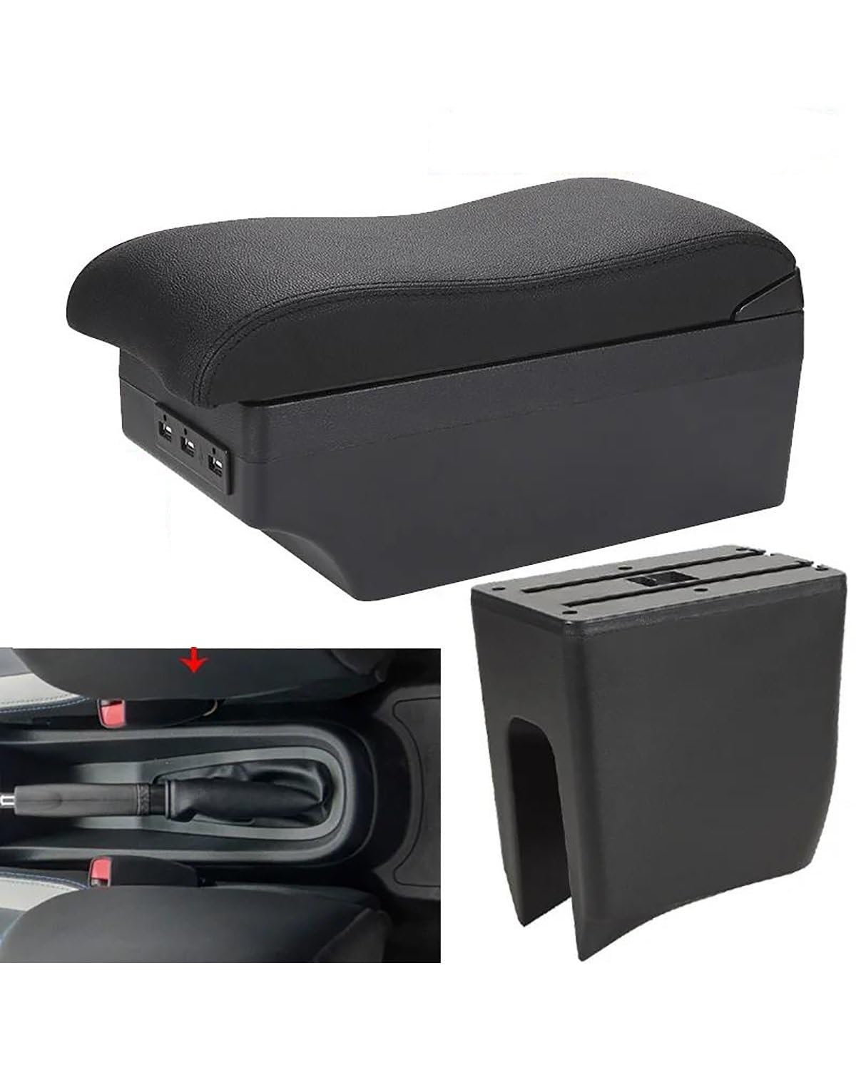 Voiture Accoudoirs Boîte Für Dacia Spring Armlehne Für K-ZE Auto Armlehnenbox Auto Aufbewahrungsbox Leder Dediziert Einfache Installation Gebogene Oberfläche Voiture Console Centrale Boîte(B2 Black li von MXDDWLKJ