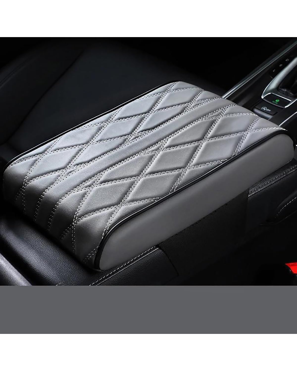 Voiture Accoudoirs Boîte Universal Auto Center Armlehne Schutz Kissen Unterstützung Auto Armlehne Box Höhe Pad Universal Leder Memory Foam Höhe Pad Voiture Console Centrale Boîte(Large grey) von MXDDWLKJ