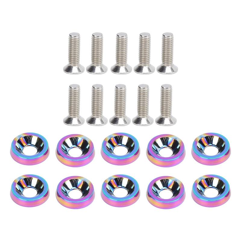 Washer Engine Bay Dress Up Fastener Kit, professionelles Fender Washer Engine Bay Dress Up Kit für Automodifikationen zur Autodekoration von MXGZ