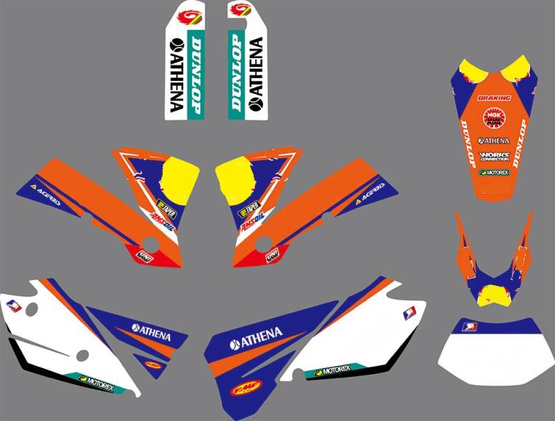 MXP Grafik-Set für Dirt Bike, kompatibel mit KTM EXC EXC-F 125 250 300 450 525 2004, volle Grafik-Aufkleber von MXP