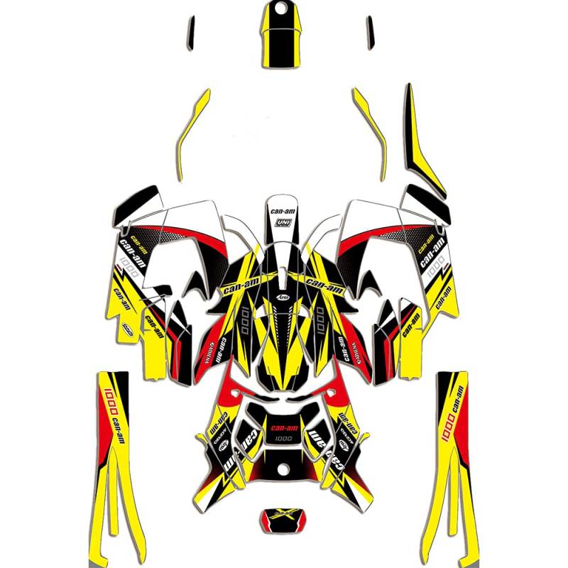 MXP Graphics Decals Roadster Graphics Kit Aufkleber Aufkleber kompatibel mit Can-Am Ryker 2019 2020 2021 (Gelb) von MXP