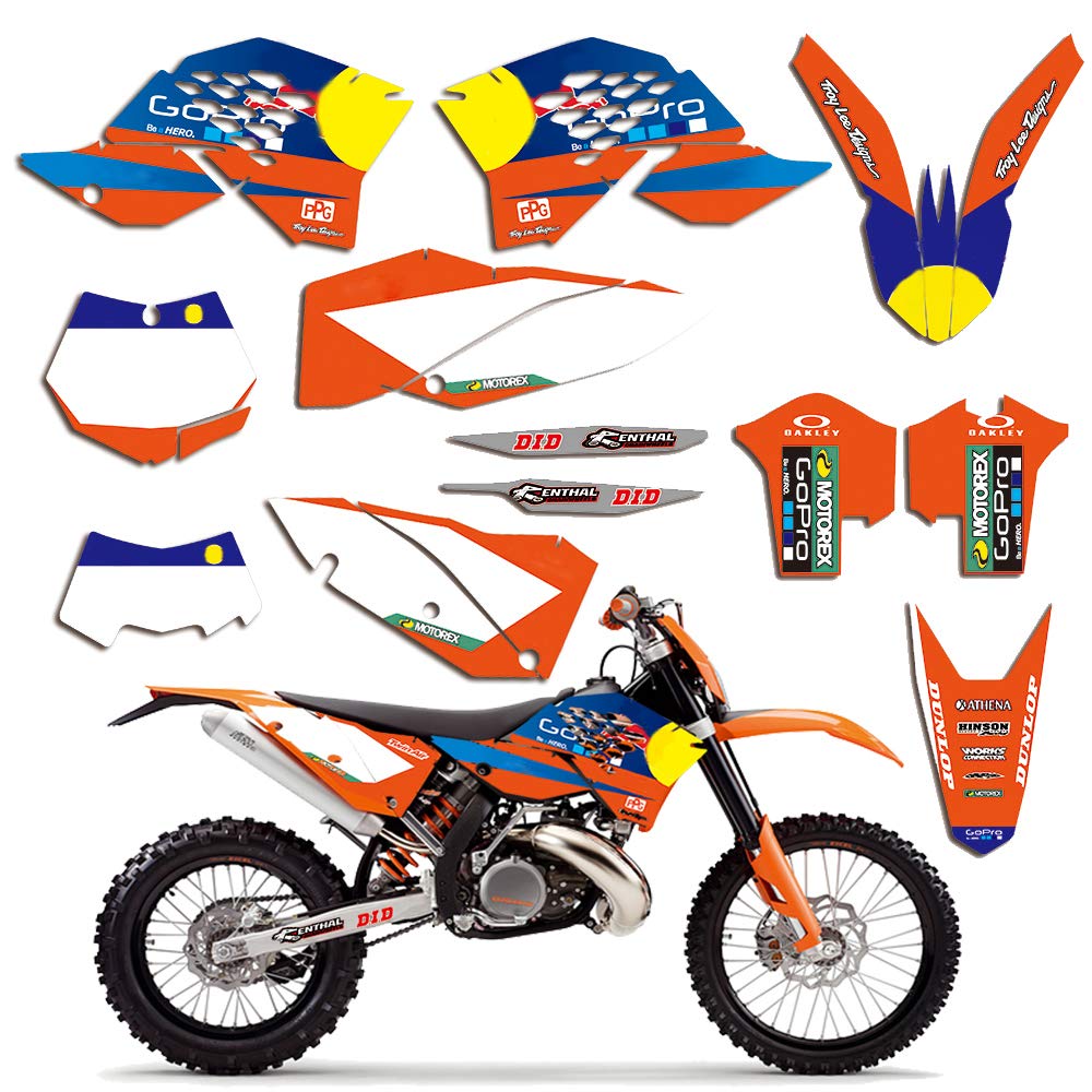 MXP Graphics Dirt Bike EXC Decal Graphic Kit Compatible with KTM 450 250 125 200 300 350 525 sxf sx 2007-2010 and exc xcf exc-f xcw 2008 2009 2020 2011 (0 (0 (0 (0883) von MXP
