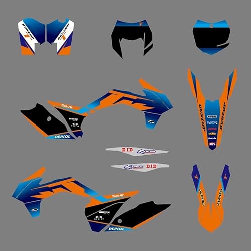 MXP Graphis Motorcross Motorrad-Aufkleber-Set für 2014 2015 2016 KTM 125 150 250 300 350 450 500 525 EXC XCW XCF-W und kostenlose benutzerdefinierte Nummer (1230) von MXP