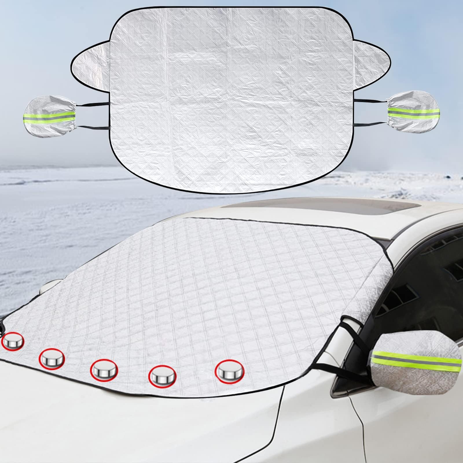 Auto Winter Frostabdeckung, für Ford EcoSport II SUV 2013-2022 Faltbar Sonnenschutz Frontscheibenabdeckung Frostschutz Schnee Abdeckung von MXQCLSA