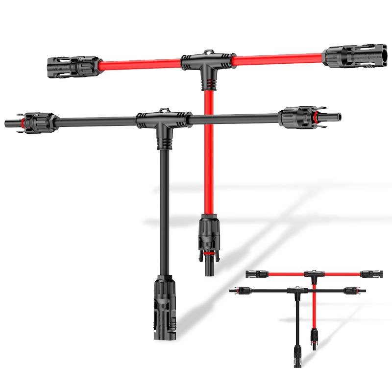 MXRPV Solar-Anschlusskabel, Solar-Panel T Zweig Parallelverbinder, 30A 1000V 6mm² Solar-Panel-Steckverbinder Verlängerungskabel Solarkabel Stecker, Solarpanel-Anschlusskabel (2 Paare) von MXRPV