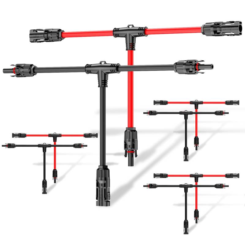 MXRPV Solar T Kabel 6mm²,Solarkabel T Verteiler,Solarpanel Stecker,Solar PV Parallel Adapter 10AWG,Solarpanel-Anschlusskabel (4 Paare) von MXRPV