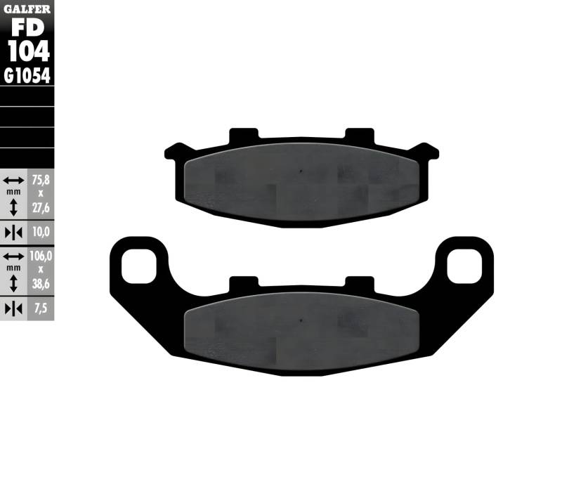 Bremsbeläge Set Galfer 2x FD104G1054 Semi-Metall vorne 10mm für Kawasaki GPZ S 500 ccm Bj. 1993-2009 von MXT