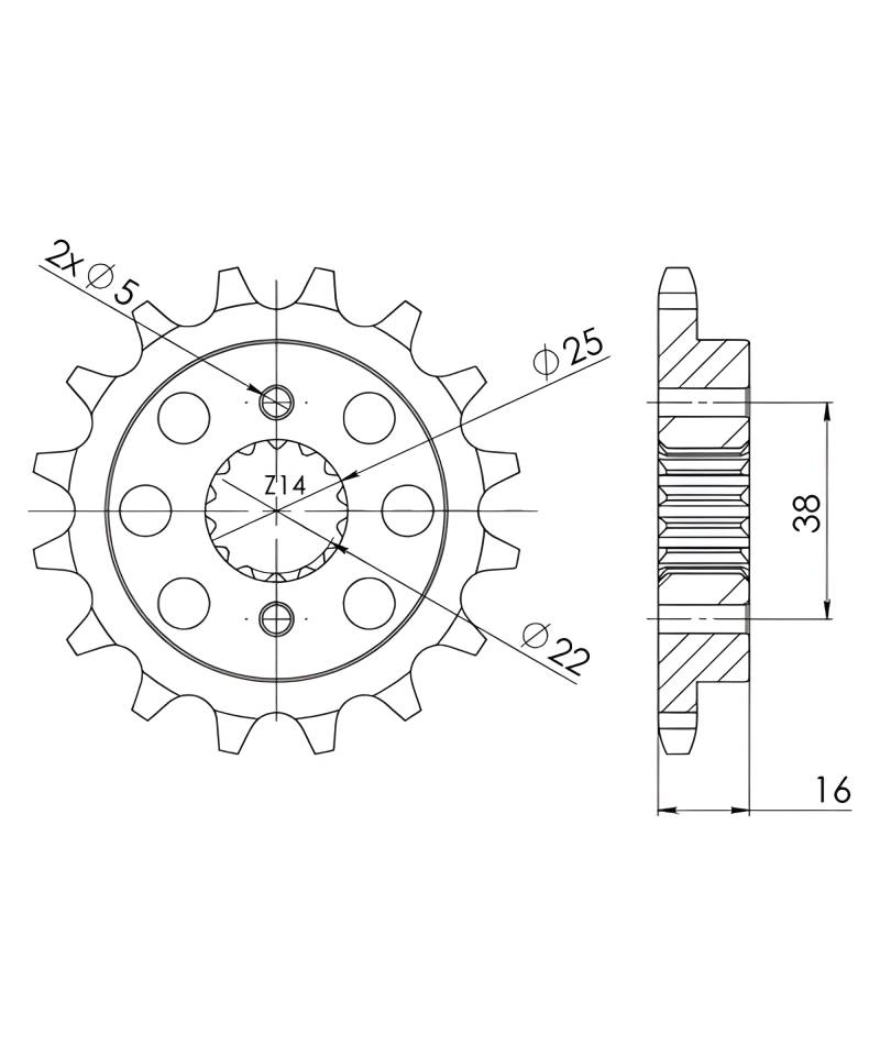 Ritzel Supersprox 525 14Z von MXT