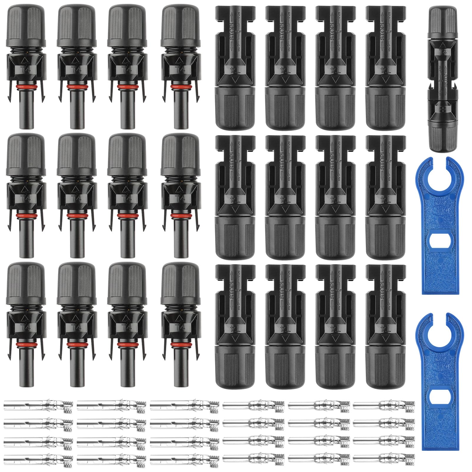 MXTIMWAN 12 Paar Solarpanel Stecker, Männlich/Weiblich Solarpanel Stecker, Wasserdicht, Solar Stecker Set mit 2 Schraubenschlüssel für 2.5/4/6 mm² Solarpanel PV Kabel von MXTIMWAN