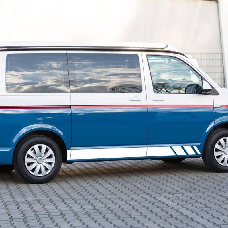 2 STÜCKE Autotür Seitenaufkleber, für Transporter T4 T5 T6 Caravelle Multivan Camper Van Vinyl Aufkleber Zubehör von MXYDDP