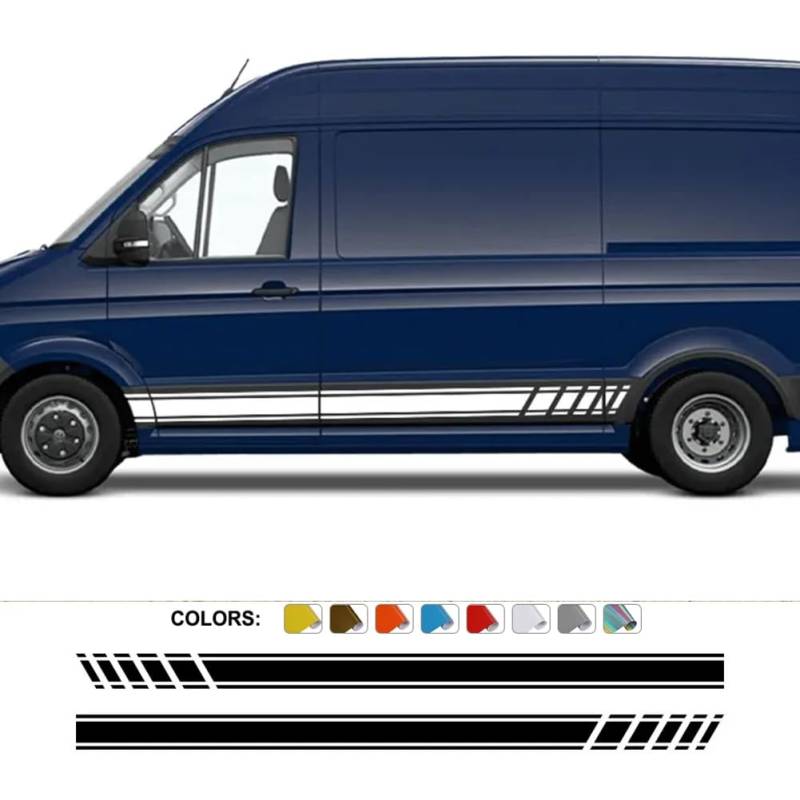 2Pcs Auto Aufkleber, für VW Crafter Streifen Sport Styling Grafik Camper Van Vinyl Dekor Aufkleber Auto Tuning Zubehör von MXYDDP