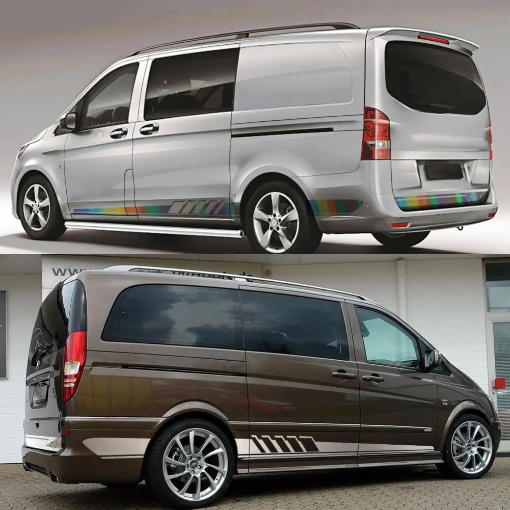 3Pcs Auto Aufkleber, für Mercedes Benz Vito V Klasse Viano W638 W639 W447 Marco Polo EQV Camper Van Vinyl Aufkleber Tuning Zubehör von MXYDDP