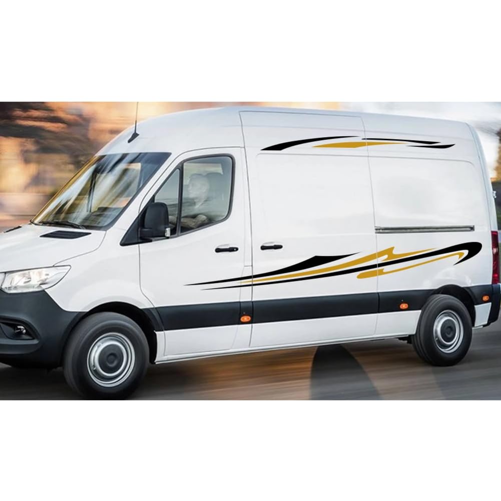 4 STÜCKE Auto Lange Seite Streifen Aufkleber, für Mercedes Benz Sprinter Camper Van Wohnmobil Auto DIY Vinyl Aufkleber Tuning Zubehör von MXYDDP