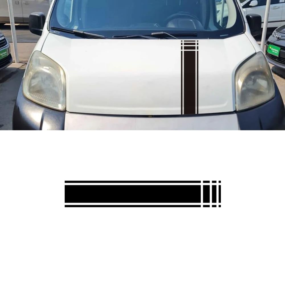 Auto Motorhaube Abdeckung Motor Aufkleber, Für FIAT Fiorino Auto Zubehör Tuning Camper Van Kombi Motorhaube Linie Grafik Vinyl Film Aufkleber von MXYDDP