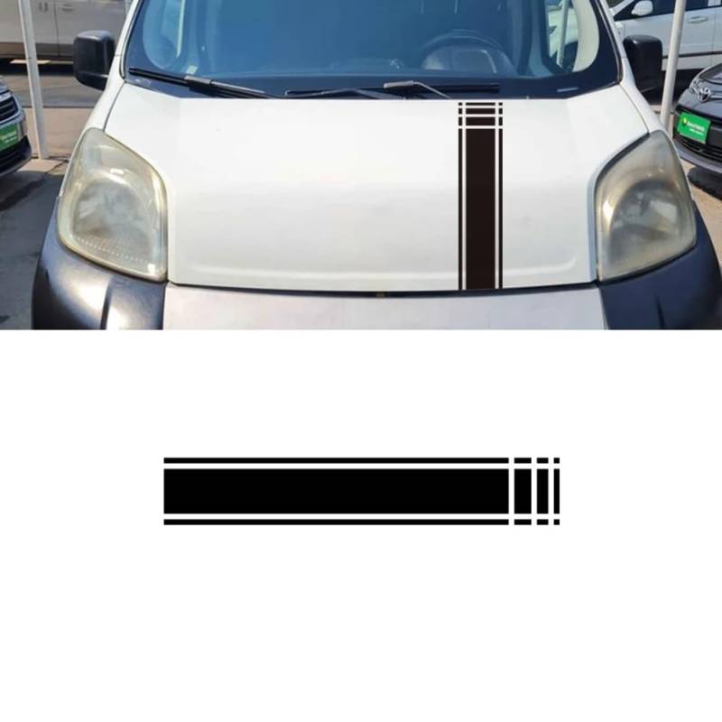 Auto Motorhaube Abdeckung Motor Aufkleber, Für FIAT Fiorino Auto Zubehör Tuning Camper Van Kombi Motorhaube Linie Grafik Vinyl Film Aufkleber von MXYDDP