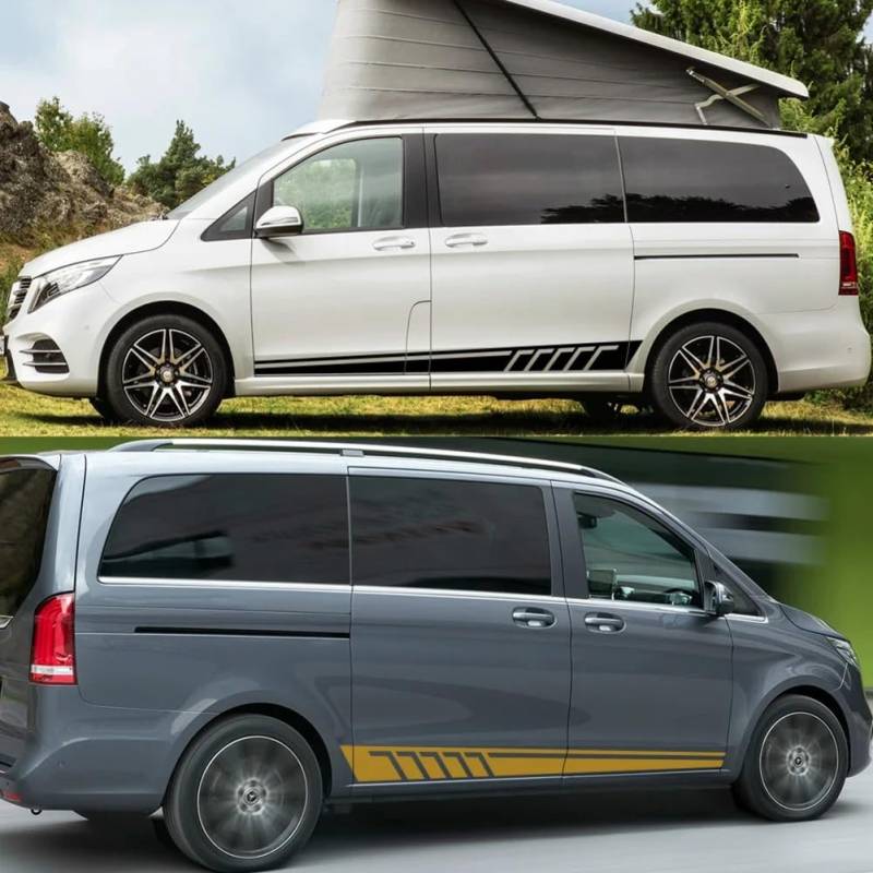 Auto Seitentür Aufkleber, für Mercedes Benz Vito V Klasse W447 V260 Viano WV639 Fahrzeug Vinyl Dekor Deacal Auto Tuning Zubehör von MXYDDP