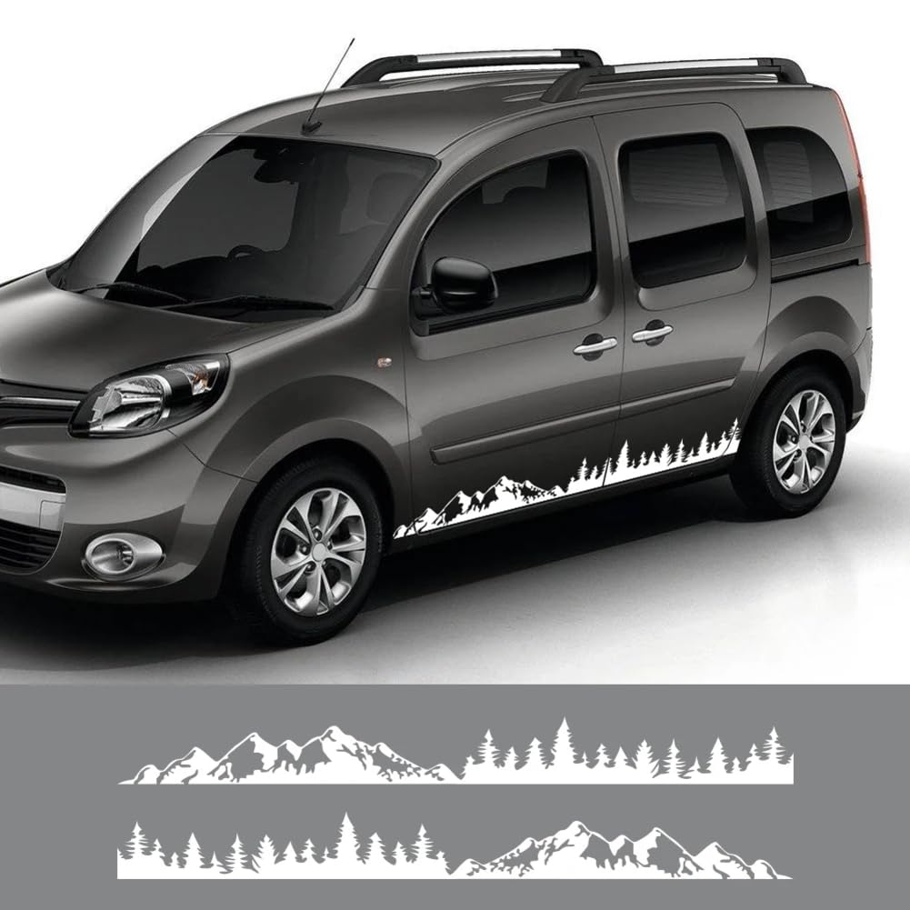 Auto Seitentür Aufkleber, für Renault Kangoo 1 2 3 4x4 MK1 MK2 MK3 Van Mountian Baum Grafik Vinyl Aufkleber Auto Tuning Zubehör von MXYDDP