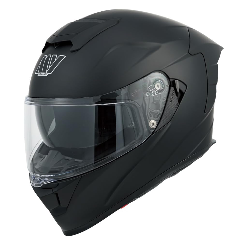 MY Motorrad Integralhelm Vollvisierhelm Mopedhelm mit Sonnenblende für Damen Herren,ECE 22.06 Genehmigung,Modell MY-936 (Mattschwarz, S) von MY