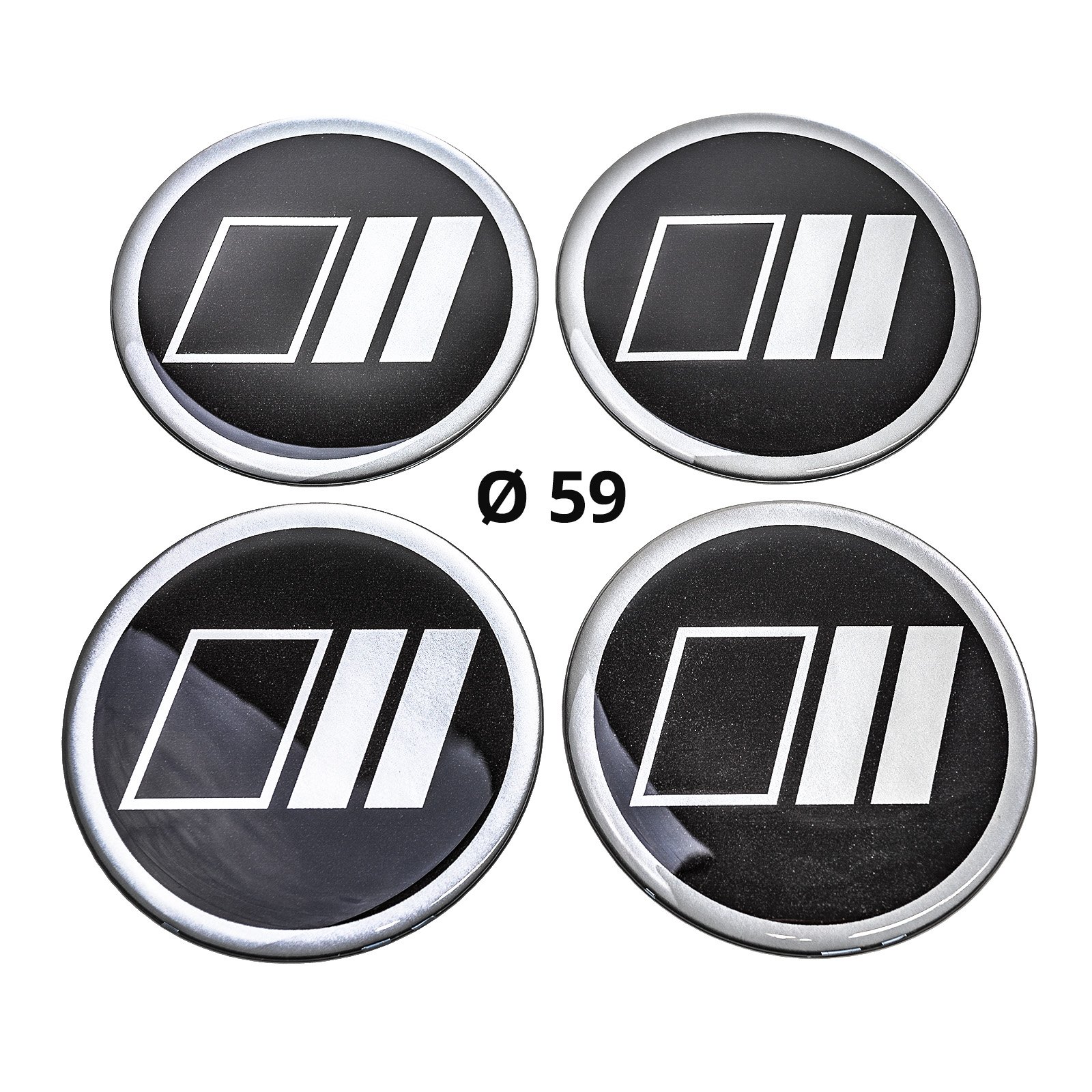 4x Silikon Aufkleber/Embleme für Nabenkappen | Motiv: Lines | Durchmesser: 59 mm von MYBA-S