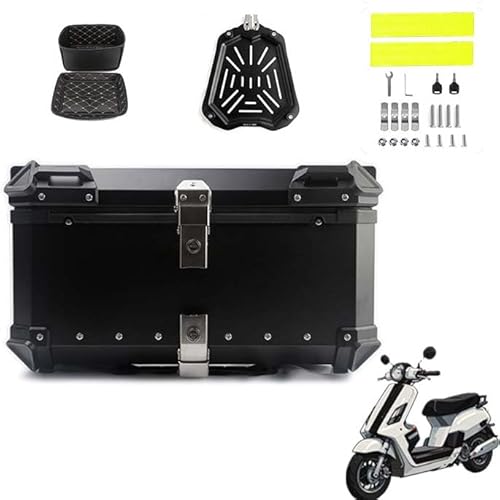 MYJDML Motorrad-Topcase für Yamaha NVX155, Haltbar Motorcycle Suitcase Wasserdicht Motorrad Heckkasten Motorrad Tail Box Tragbares Motorrad Heckbox Koffer,65L-Black von MYJDML