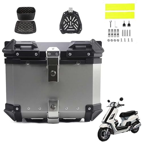 MYJDML Motorrad-Topcase für Yamaha Ray Z 2017-2021, Haltbar Motorcycle Suitcase Wasserdicht Motorrad Heckkasten Motorrad Tail Box Tragbares Motorrad Heckbox Koffer,36L-Silver von MYJDML