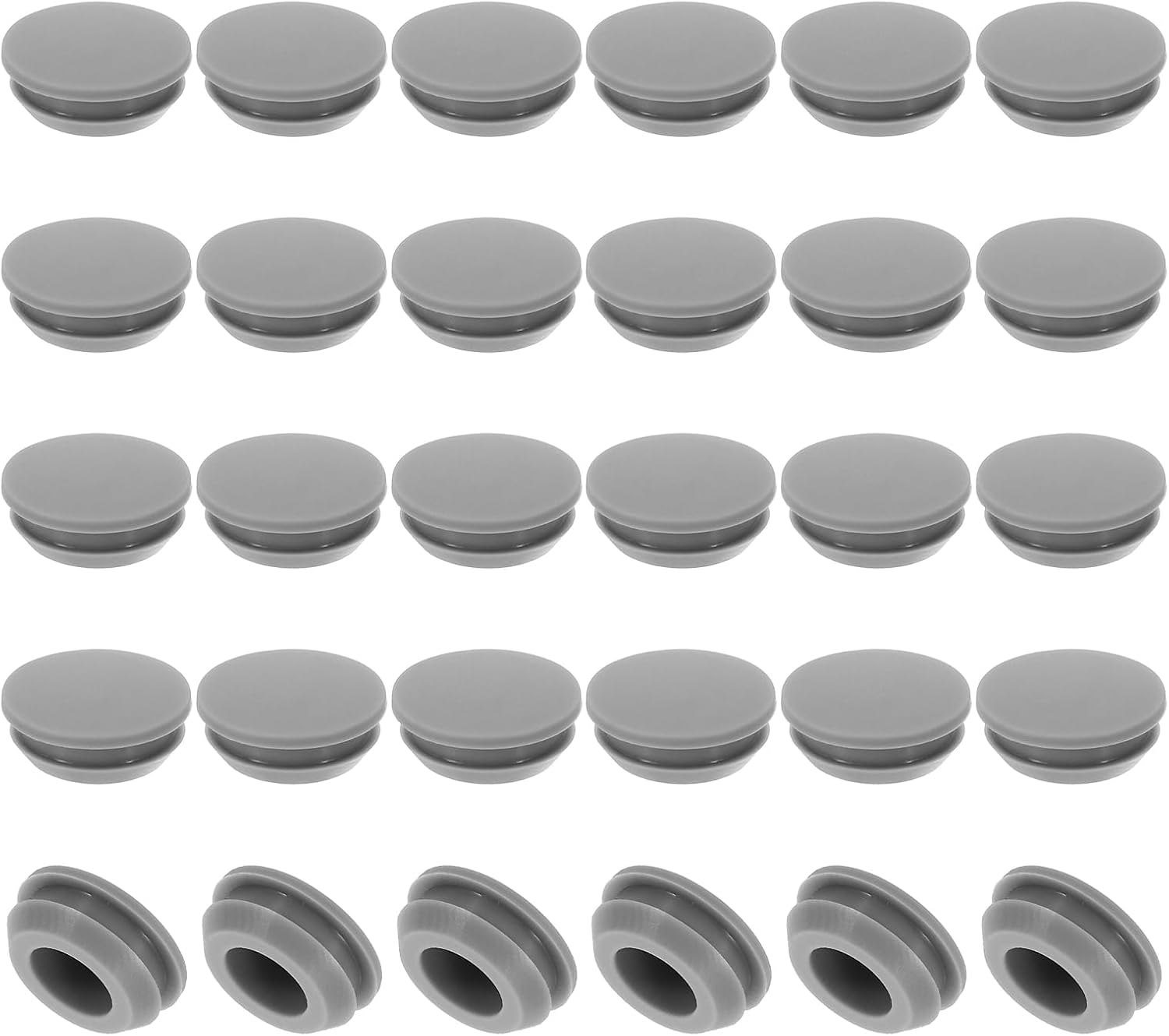 MYJSYDZ,Silikongummistopfen,runder Snap-in-Typ, Runder Silikon-Druckknopf mit 8 mm Durchmesser, 30 Stück mit Verriegelung(Grey,12mm) von MYJSYDZ