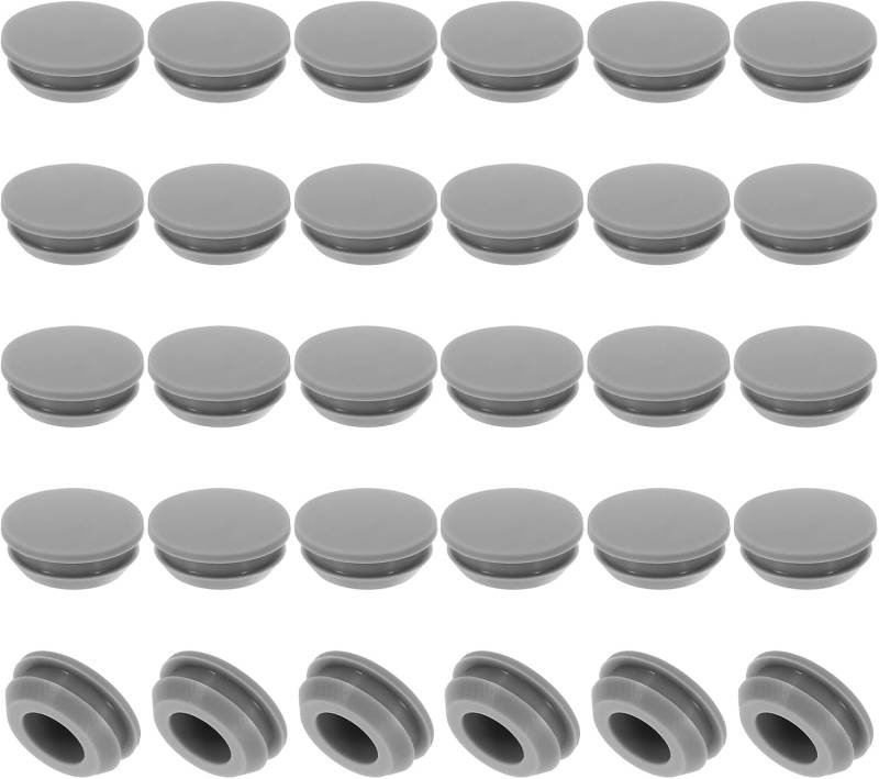 MYJSYDZ,Silikongummistopfen,runder Snap-in-Typ, Runder Silikon-Druckknopf mit 8 mm Durchmesser, 30 Stück mit Verriegelung(Grey,12mm) von MYJSYDZ