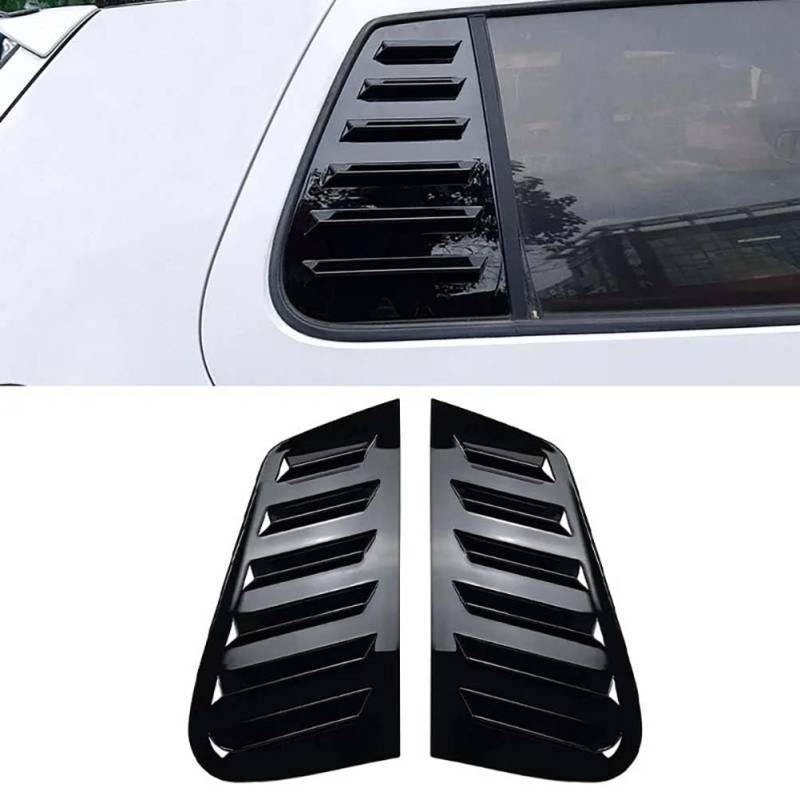 ABS Auto Heckscheibe Shutter Abdeckung Trim Fenster Lamellen Seite Vent Auto für Volkswagen VW Golf 4 MK4 1997-2006,Glossy Black von MYMOMS