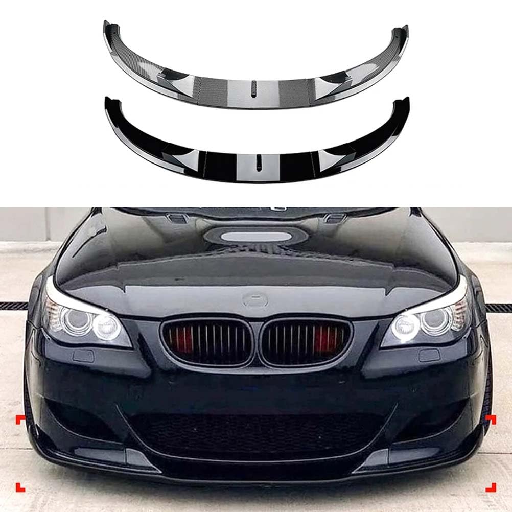 MYMOMS ABS Auto Vorderen Stoßfänger Lip Body Kit Spoiler Splitter Stoßstange Canard Lip Schutz Zubehör Für BMW 5 Series E60 e61 M5 2005-2010,Carbon Look von MYMOMS