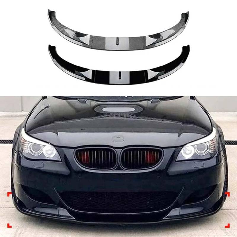 MYMOMS ABS Auto Vorderen Stoßfänger Lip Body Kit Spoiler Splitter Stoßstange Canard Lip Schutz Zubehör Für BMW 5 Series E60 e61 M5 2005-2010,Gloss Black von MYMOMS