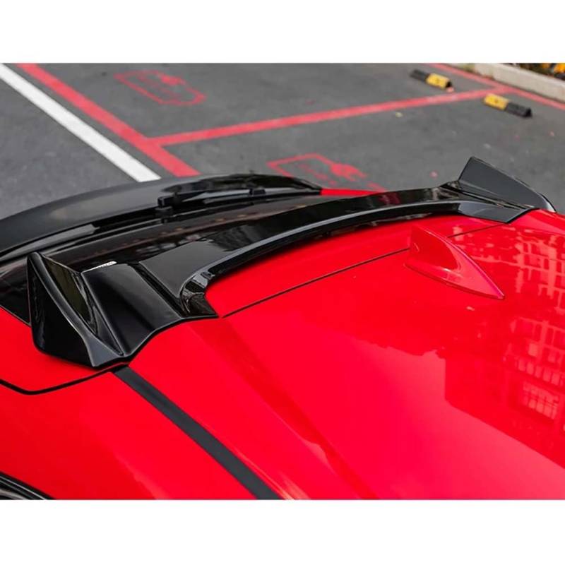 MYMOMS ABS-Dachspoilerverkleidung, Karosserie-Set für H-onda Civic Schrägheck FK7 2016–2021, hintere Dachabdeckung, Spoiler, Heckflügel-Diffusor, Auto-Modifikation,Glossy Black von MYMOMS