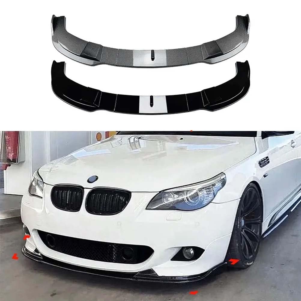 MYMOMS ABS Front Lip Spoiler Splitter Für BMW 5 Series E60 E61 M Sport 2005-2010 Front Stoßstange Schaufel außen Zubehör,Glossy Black von MYMOMS