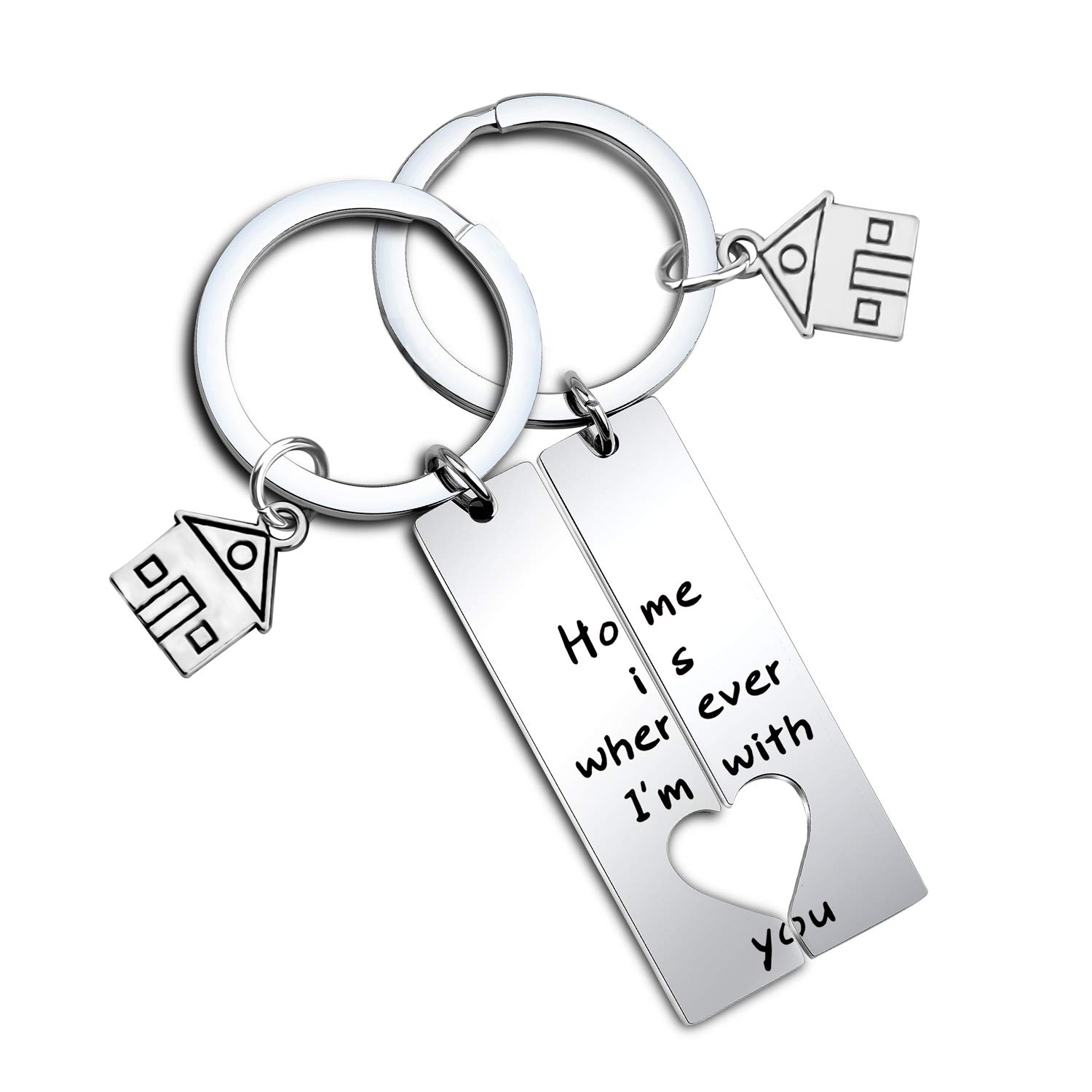 MYOSPARK Schlüsselanhänger mit Aufschrift Home is Wherever I Am with You, Geschenk für Ehefrau, Ehemann, Freundin, Freund, Home is Wherever I'm With You, 5 * 1.2cm von MYOSPARK