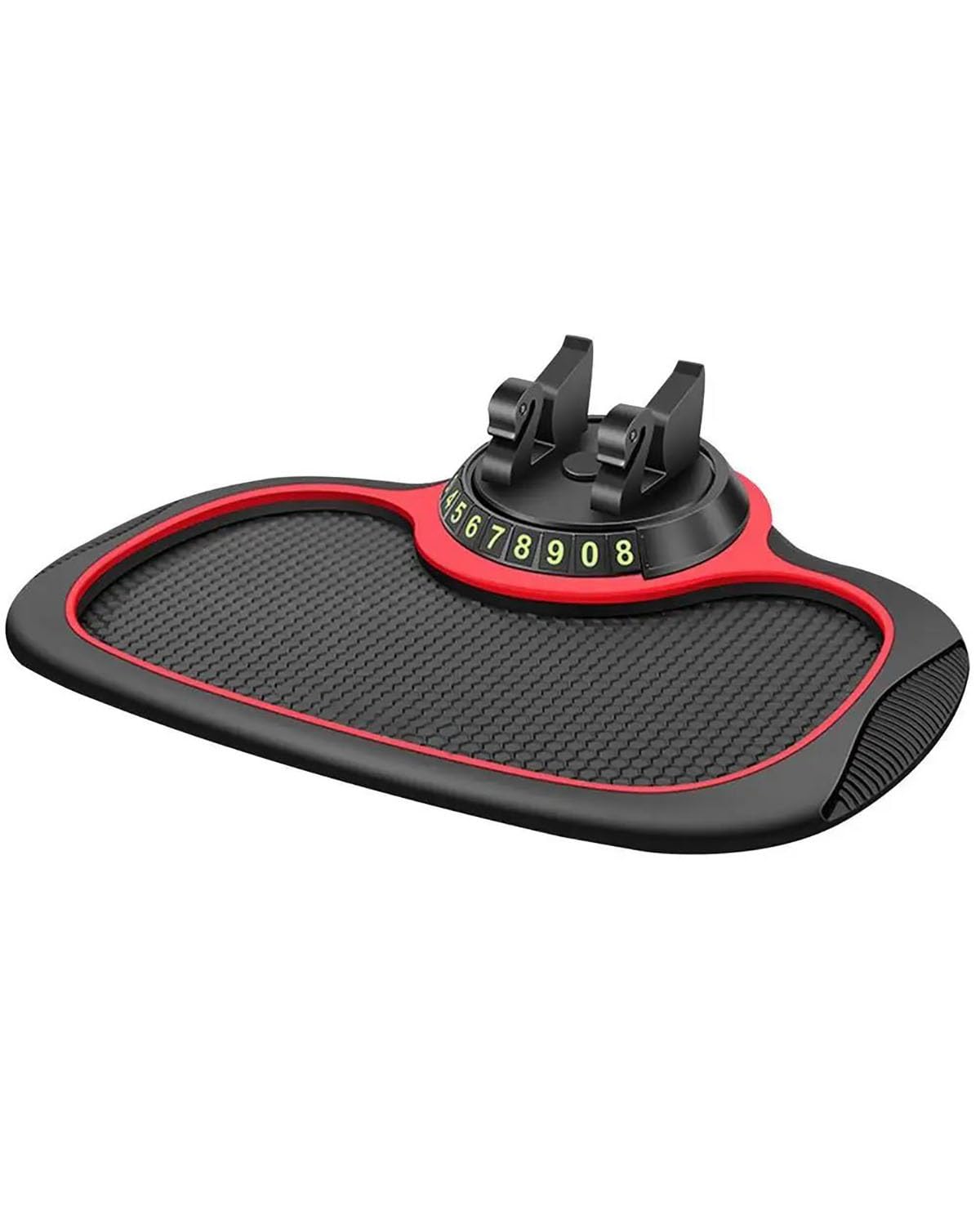 Antirutschmatte für Armaturenbrett 3 In1 Auto Telefon Halter Pad Matte Mit Parkplatz Anzahl Platte Anti-slip Dashboard Pad Auto Dash Organizer Für Auto Innen Zubehör Silikon Handy Anti Rutsch Pad(Red) von MYSSJS