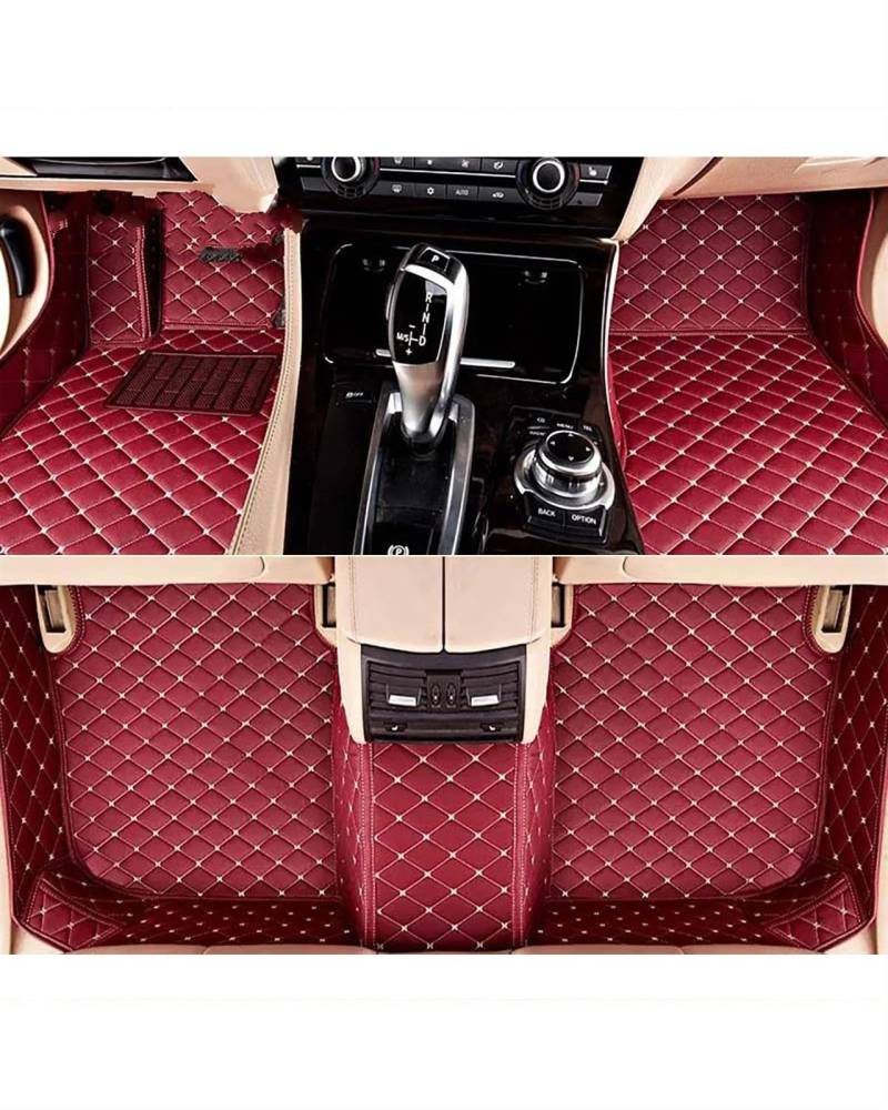 Auto Fussmatte Auto-Fußmatten Für Toyota Für Land Für Cruiser Für 100 Für 200 Für 300 Auto Teppiche Fuß Coche Zubehör Auto Fußmatten(Wine red,LC100-1998-2008) von MYSSJS