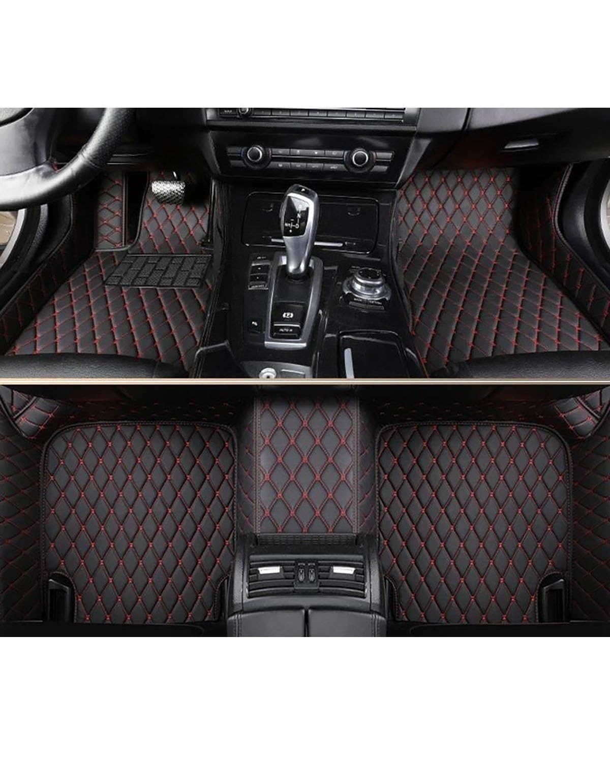 Auto Fussmatte Auto-Fußmatten Speziell Für Passat Limousine Limousine B6 B7 B8 Fußpolster Autoteppiche Teppich Autozubehör Auto Fußmatten(Black Red,2005-2010 for B6) von MYSSJS