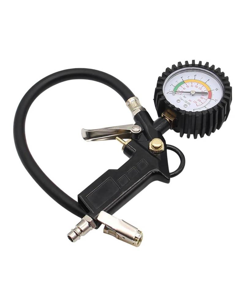 ReifendruckprüFer Auto Reifen Manometer Manometer Für Motorrad Luft Kompressor Auto Motorrad SUV Inflator Pumpe Werkzeuge 0-220psi ReifenfüLler von MYSSJS